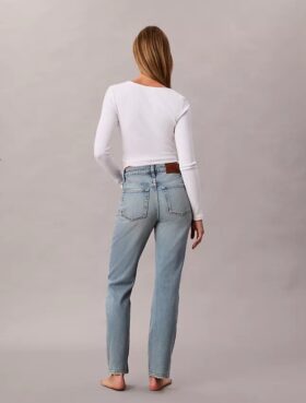 Jeans droit taille haute