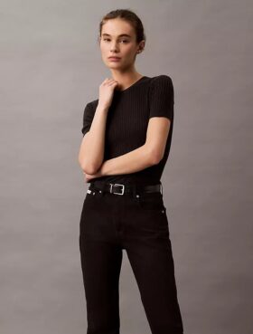 Jeans droit taille haute