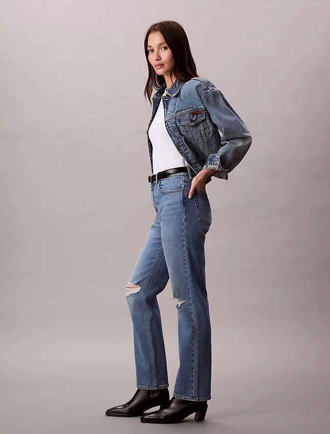Jeans droit taille haute Jeans droit taille haute