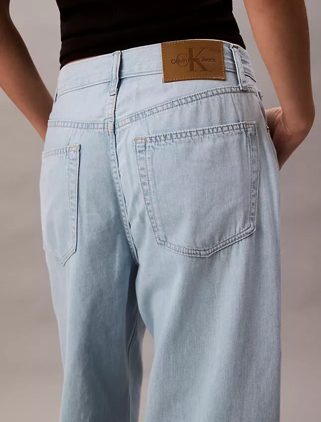 Jeans à jambes larges en mélange de lin Jeans à jambes larges en mélange de lin