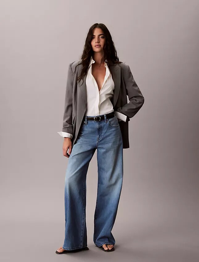 Jeans à jambes larges en mélange de lyocell Jeans à jambes larges en mélange de lyocell