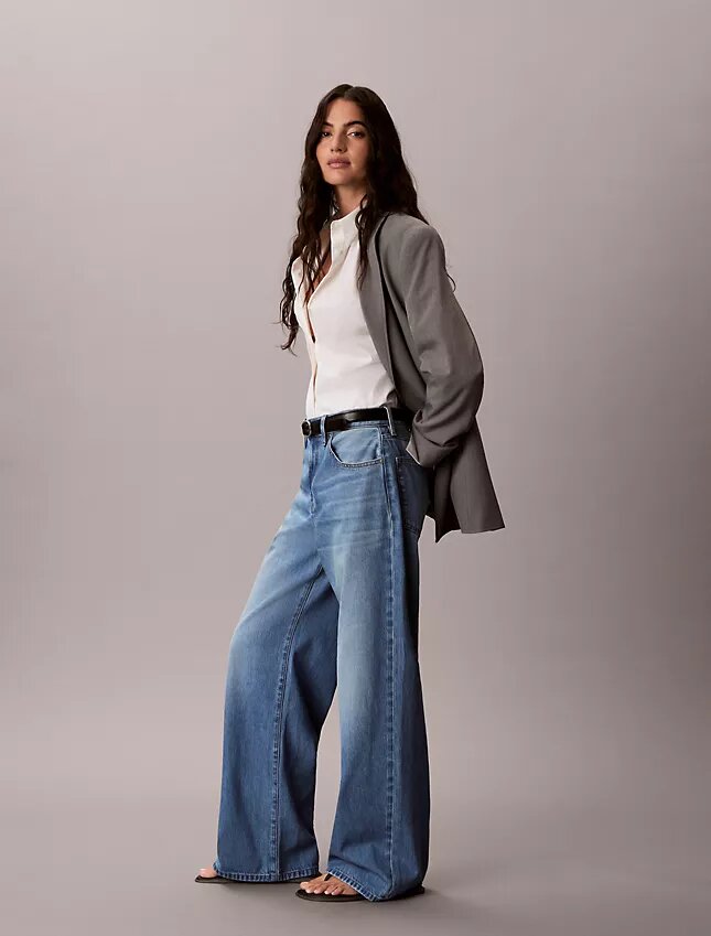 Jeans à jambes larges en mélange de lyocell Jeans à jambes larges en mélange de lyocell