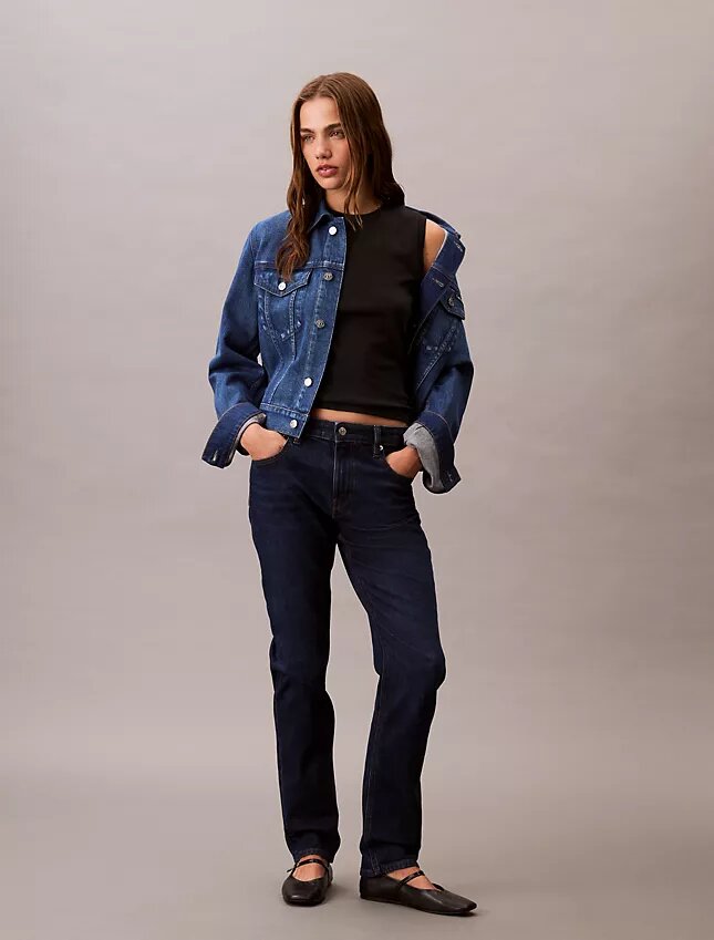 Jeans slim à taille moyenne Jeans slim à taille moyenne