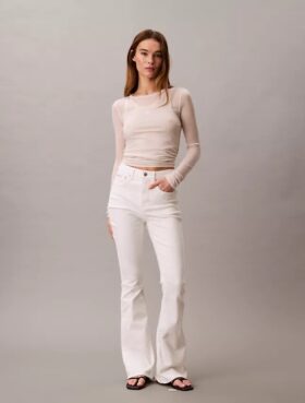 Jeans évasé à taille haute Jeans évasé à taille haute