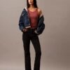 Jeans évasé à taille mi-haute