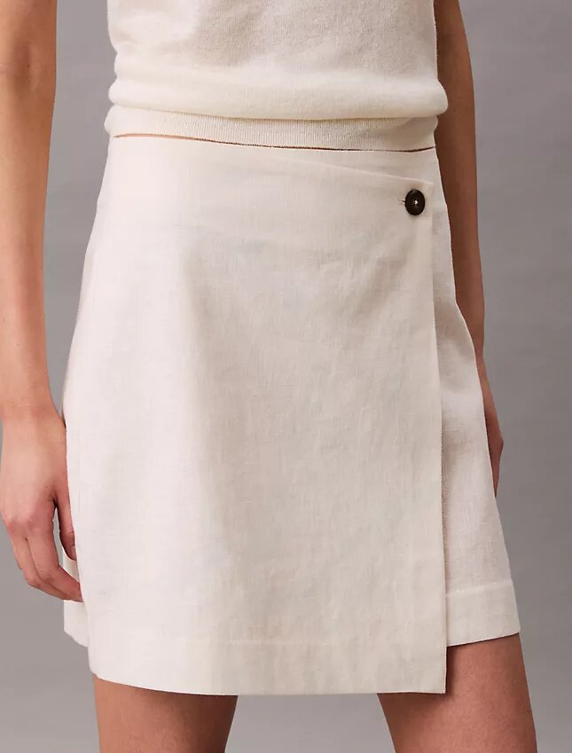 Jupe asymétrique en mélange lin-coton Jupe asymétrique en mélange lin-coton