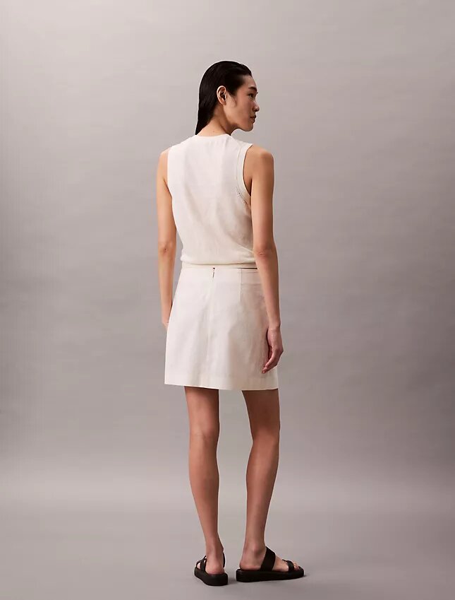 Jupe asymétrique en mélange lin-coton Jupe asymétrique en mélange lin-coton