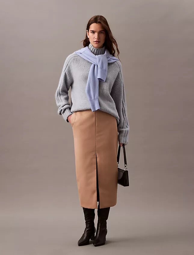 Jupe crayon midi en crêpe Jupe crayon midi en crêpe