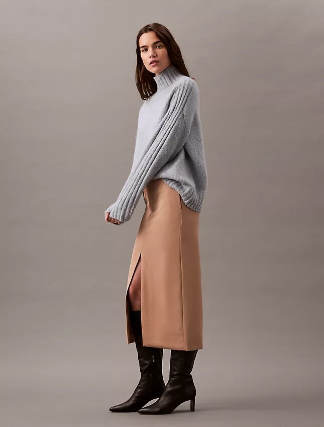 Jupe crayon midi en crêpe Jupe crayon midi en crêpe