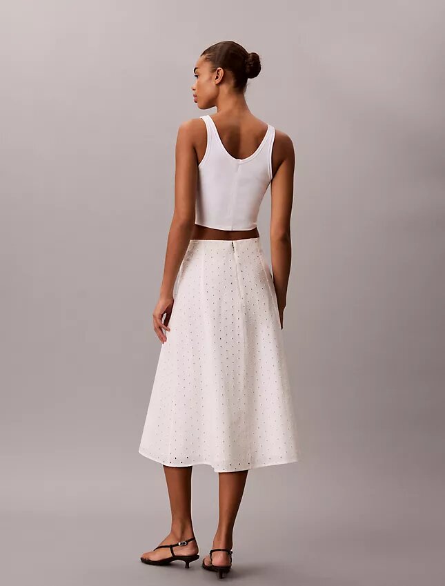 Jupe midi brodée Jupe midi brodée