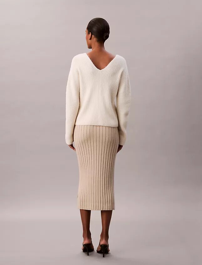 Jupe midi en coton côtelé Jupe midi en coton côtelé