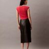 Jupe midi en cuir d’agneau Jupe midi en cuir d’agneau