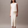 Jupe midi en mélange de lin Jupe midi en mélange de lin