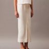 Jupe midi en mélange de lin Jupe midi en mélange de lin