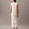 Jupe midi en mélange de lin Jupe midi en mélange de lin