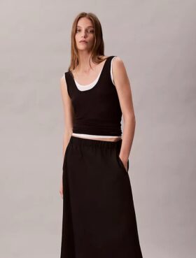 Jupe midi en nylon à enfiler