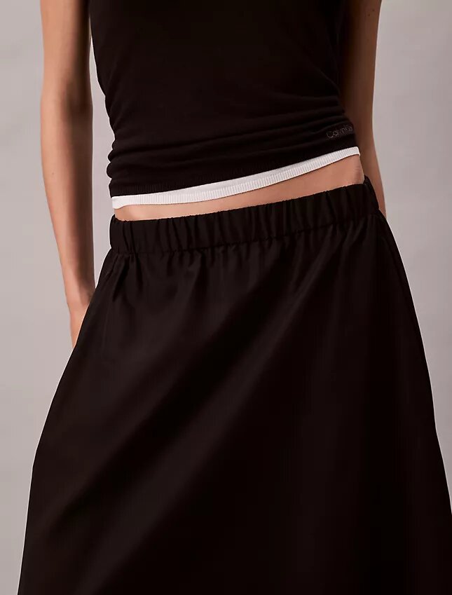 Jupe midi en nylon à enfiler Jupe midi en nylon à enfiler