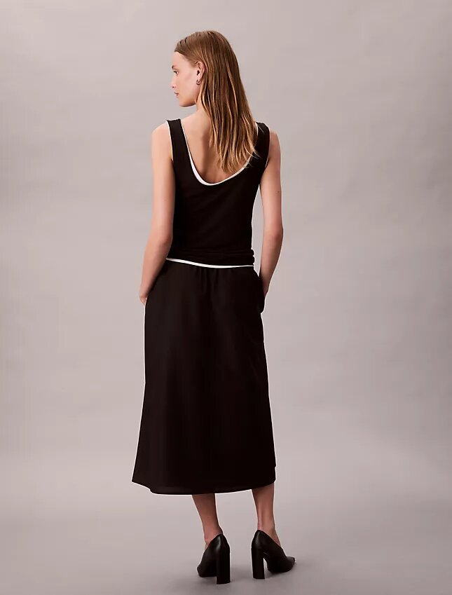 Jupe midi en nylon à enfiler Jupe midi en nylon à enfiler
