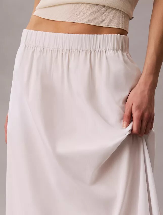 Jupe midi en popeline de coton Jupe midi en popeline de coton