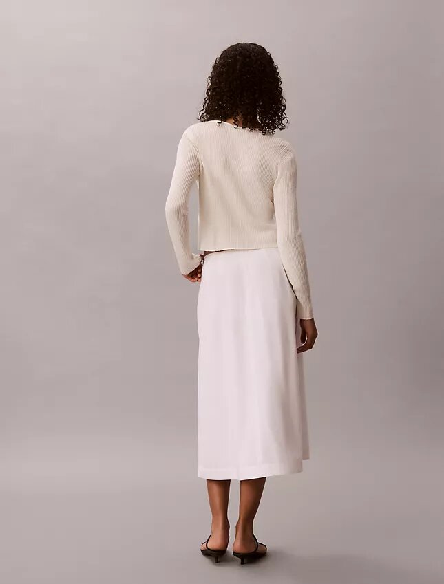 Jupe midi en popeline de coton Jupe midi en popeline de coton
