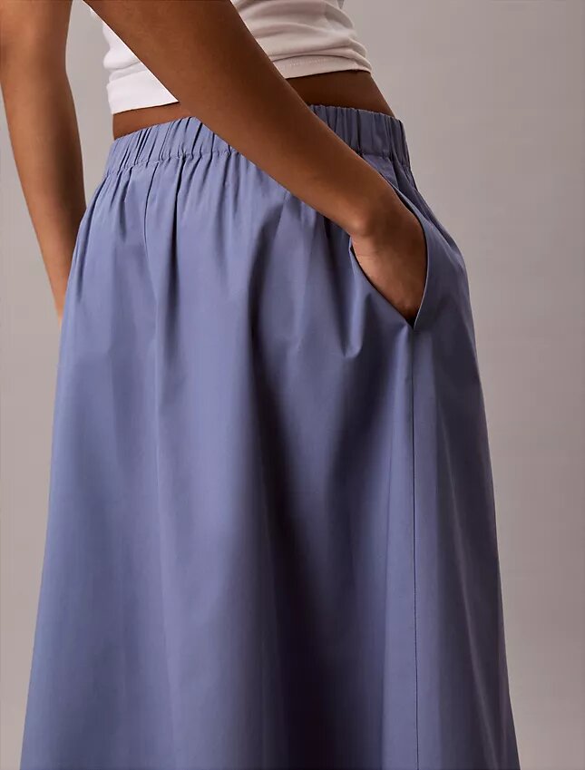 Jupe midi en popeline de coton Jupe midi en popeline de coton