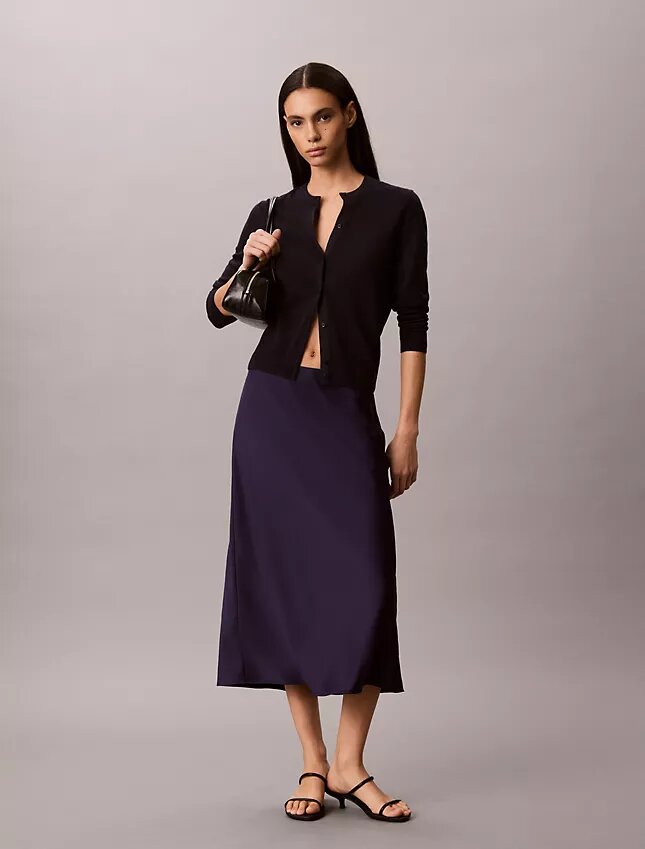 Jupe midi en satin Jupe midi en satin