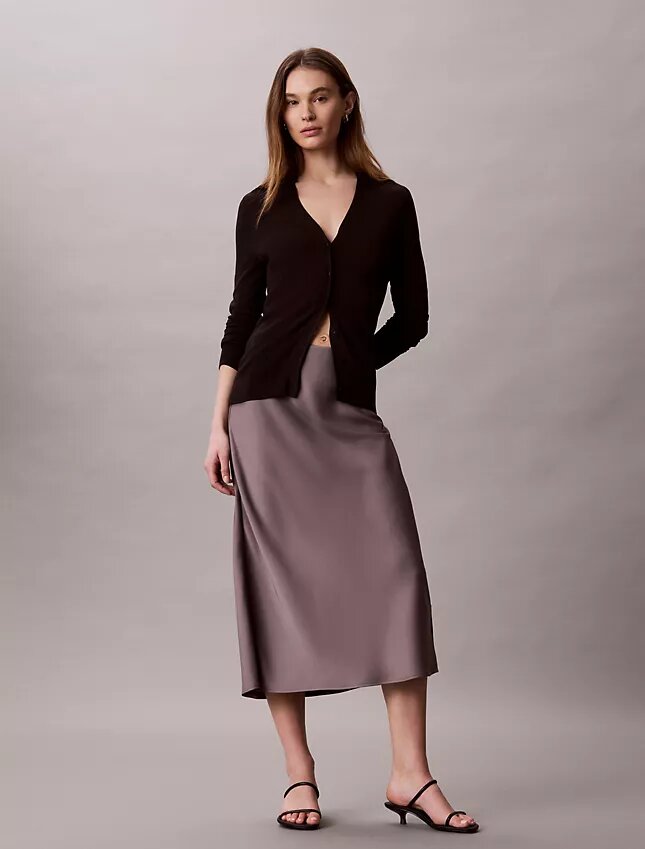Jupe midi en satin Jupe midi en satin