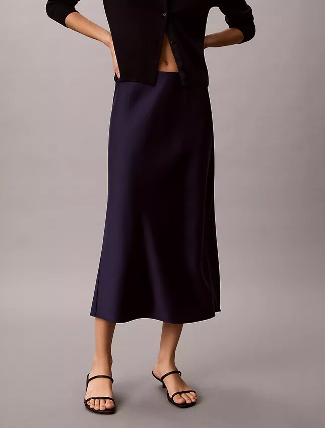 Jupe midi en satin Jupe midi en satin