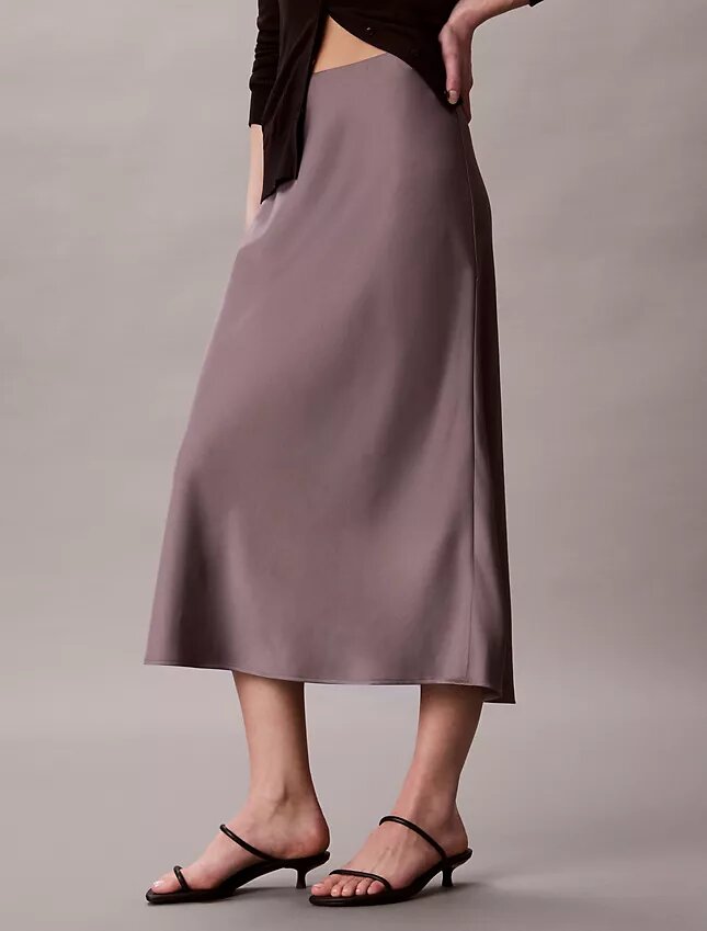 Jupe midi en satin Jupe midi en satin