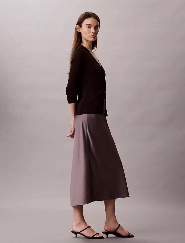 Jupe midi en satin Jupe midi en satin