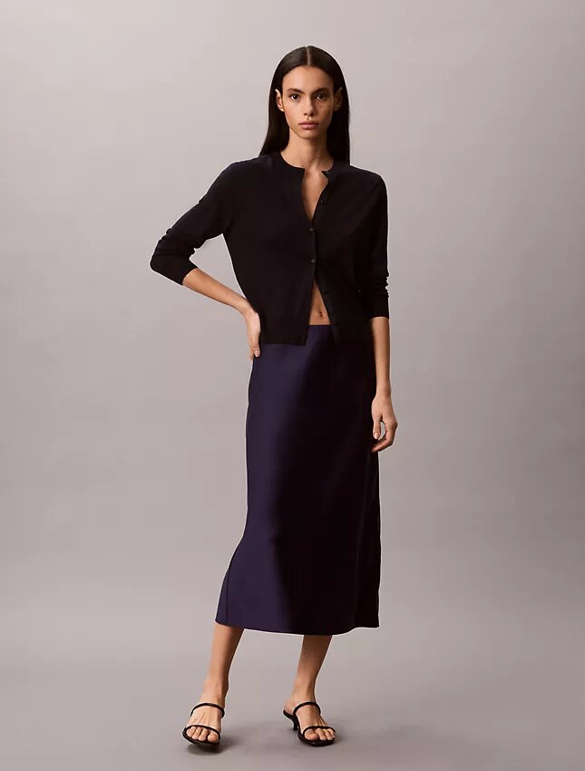 Jupe midi en satin Jupe midi en satin