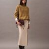 Jupe midi en satin extensible Jupe midi en satin extensible