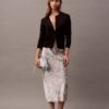Jupe midi en satin froissé imprimé Jupe midi en satin froissé imprimé