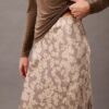 Jupe midi en satin froissé imprimé Jupe midi en satin froissé imprimé