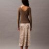 Jupe midi en satin froissé imprimé Jupe midi en satin froissé imprimé