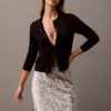 Jupe midi en satin froissé imprimé Jupe midi en satin froissé imprimé
