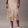Jupe midi en satin froissé imprimé Jupe midi en satin froissé imprimé