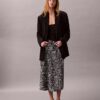 Jupe midi en satin imprimé Jupe midi en satin imprimé