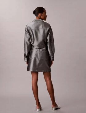 Jupe trapèze en Denim brillant