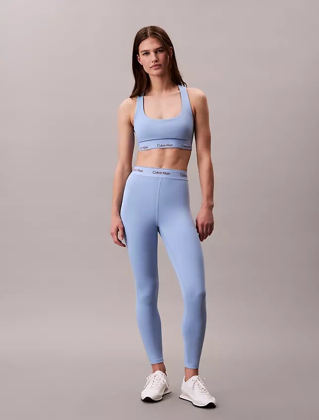 Leggings 7/8 à taille haute et logo, style sportif moderne Leggings 7/8 à taille haute et logo, style sportif moderne