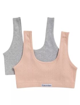 Lot de 2 Bralettes à côtes avec logo