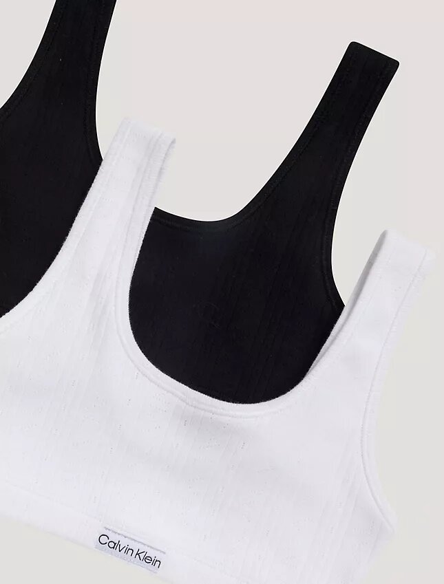 Lot de 2 Bralettes à côtes avec logo Lot de 2 Bralettes à côtes avec logo