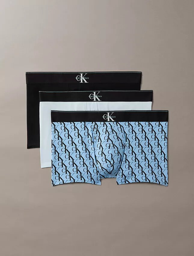 Lot de 3 boxers en coton Stretch à motif Monogram Lot de 3 boxers en coton Stretch à motif Monogram