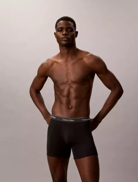 Lot de 3 Boxers Icon en coton Stretch métallisé