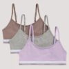 Lot de 3 bralettes courtes en Cotton Stretch pour filles Lot de 3 bralettes courtes en Cotton Stretch pour filles
