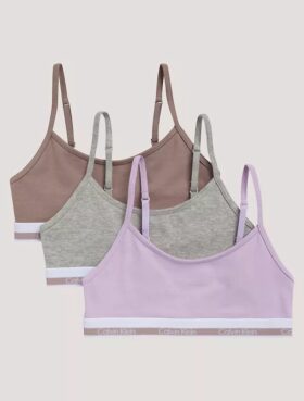 Lot de 3 bralettes courtes en Cotton Stretch pour filles