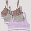 Lot de 3 bralettes courtes en Cotton Stretch pour filles Lot de 3 bralettes courtes en Cotton Stretch pour filles