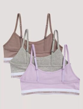 Lot de 3 bralettes courtes en Cotton Stretch pour filles