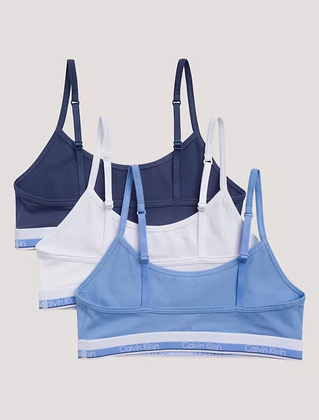 Lot de 3 bralettes courtes en Cotton Stretch pour filles Lot de 3 bralettes courtes en Cotton Stretch pour filles