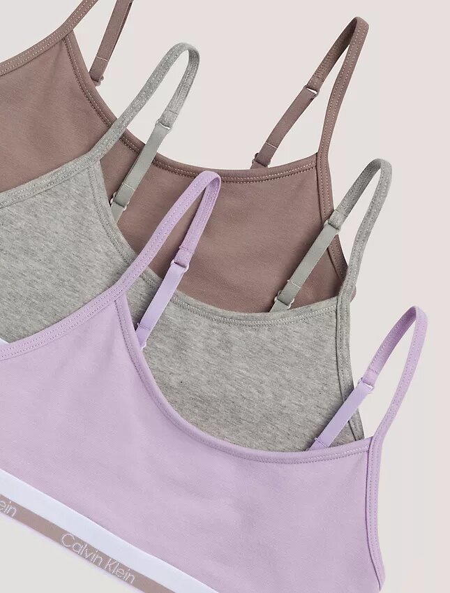 Lot de 3 bralettes courtes en Cotton Stretch pour filles Lot de 3 bralettes courtes en Cotton Stretch pour filles